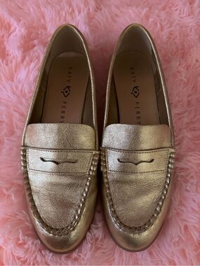 Katy Perry Collections Metallic Gold Penny Loafers